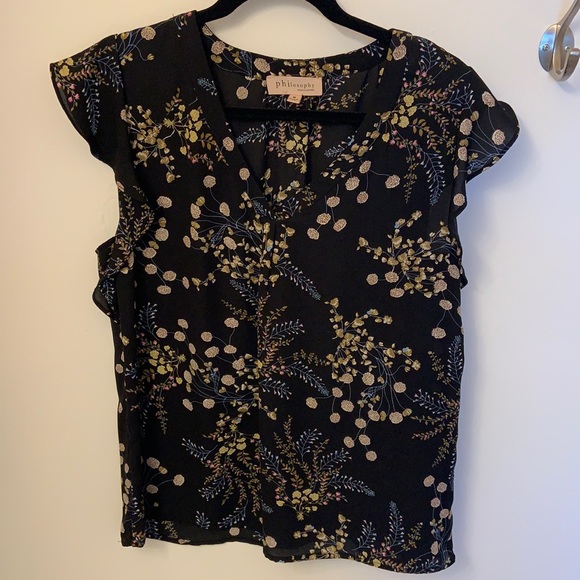 Black Floral Blouse - Picture 1 of 5